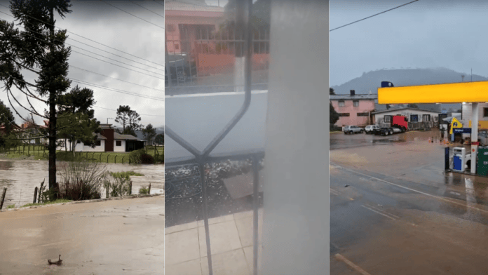 imagens de alagamentos e granizo