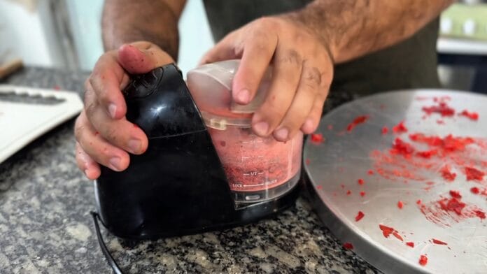 triturando o caramelo