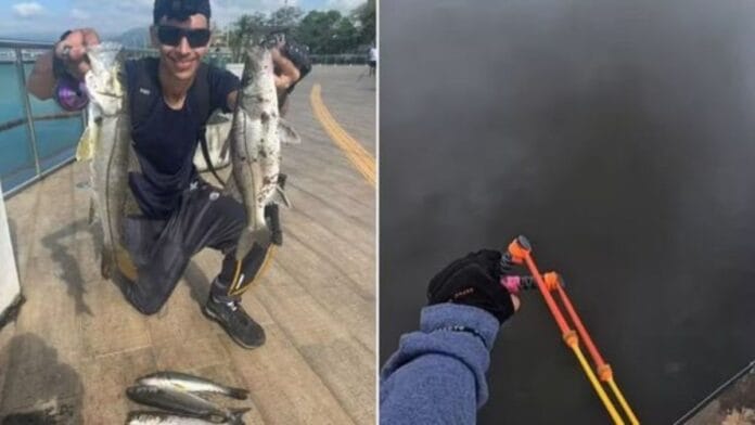 Jovem viraliza ao pescar com estilingue em rio de SP: vídeos já passaram de 10 milhões de visualizações