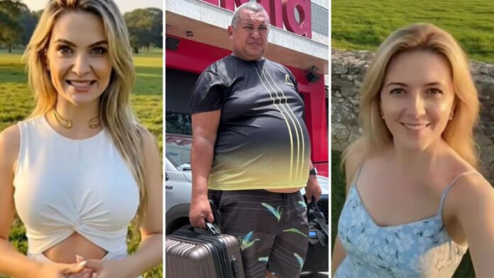 Edimar e imagens da personagem criada por inteligência artificial que motivou sua viagem a Minas Gerais (Foto: Reprodução/Itatiaia).
