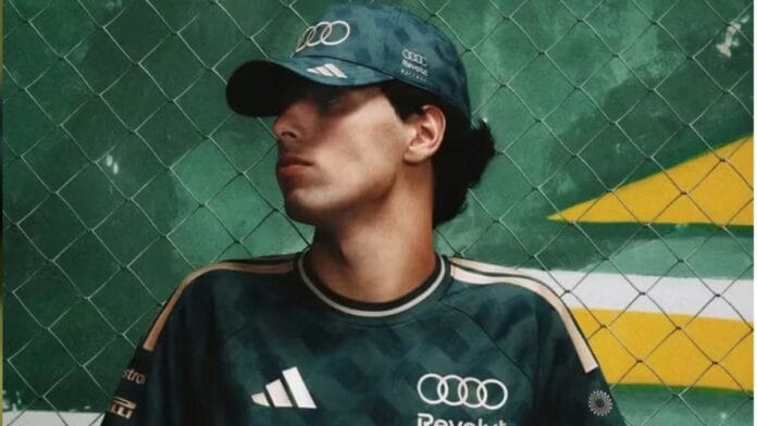 Bortoleto modela em coleção especial de estreia da Audi no GP de Interlagos