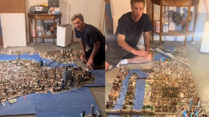 Caminhoneiro passou duas décadas construindo Nova York em miniatura com isopor e pau-de-balsa; agora, ele tem exposição própria