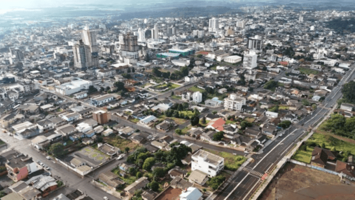 vista aérea da cidade de Campos Novos