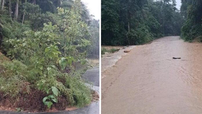 Chuva forte causa alagamentos, deslizamento e suspensão de aulas no Norte de SC