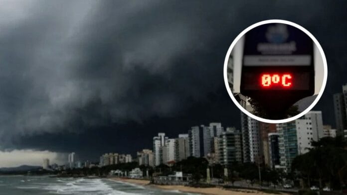 Ciclone deve atingir costa do Brasil e impulsionar frio atípico de inverno em 5 estados com mínimas perto de 0°C