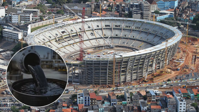 Estádio passou por grande reforma para Copa do Mundo (Foto: Manu Dias, SECOM | Reprodução, Jornal Nacional)