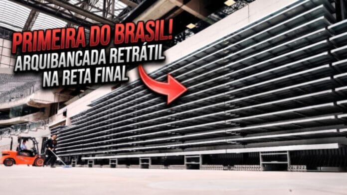 Estádio de time da Série A testa arquibancada de aço que desaparece em 90 segundos pela primeira vez