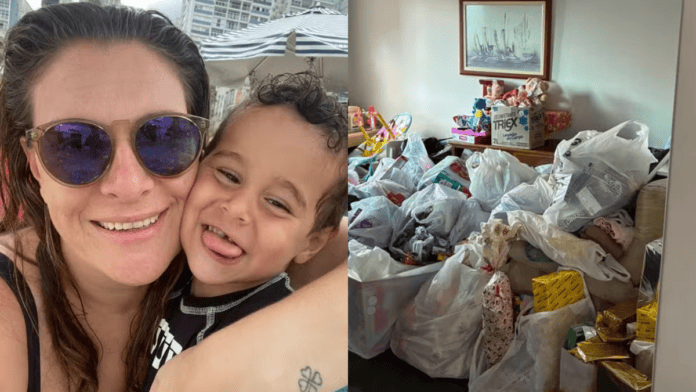 Mãe presta homenagem ao filho que morreu aos 3 anos transformando luto em alegria de crianças no 12 de outubro