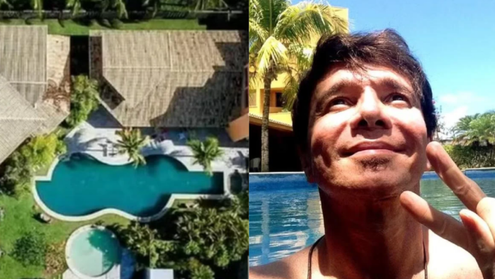 Mansão com piscina em formato de violão foi a última residência de Netinho antes de morrer aos 60 anos
