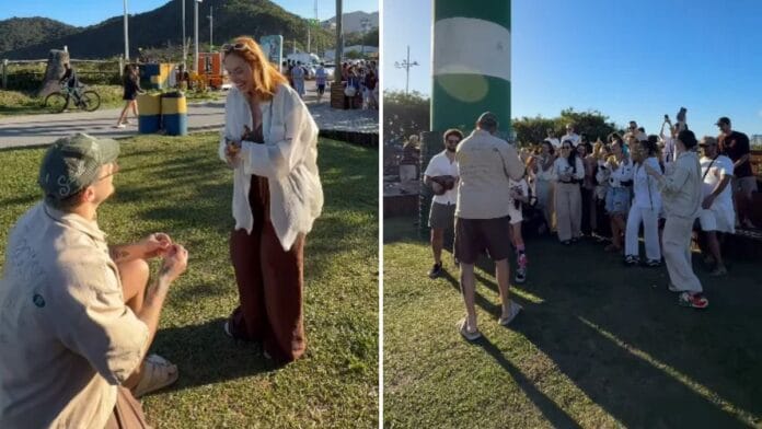 Músico monta coral secreto com amigos e emociona com pedido de casamento em SC: “Fui laçado pelo amor”
