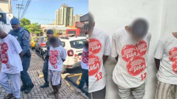 Jovens presos com camisas do PT teriam sido obrigados por policiais a vestirem roupa alusiva a Lula em SP; PM investiga o caso