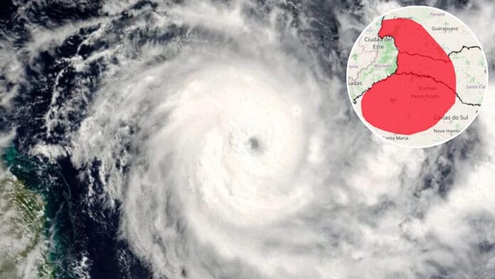 Ciclone extratropical coloca mais de 500 cidades do Sul em alerta vermelho para tempestade com vento de 100 km/h