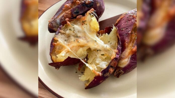 batata doce recheada de queijo