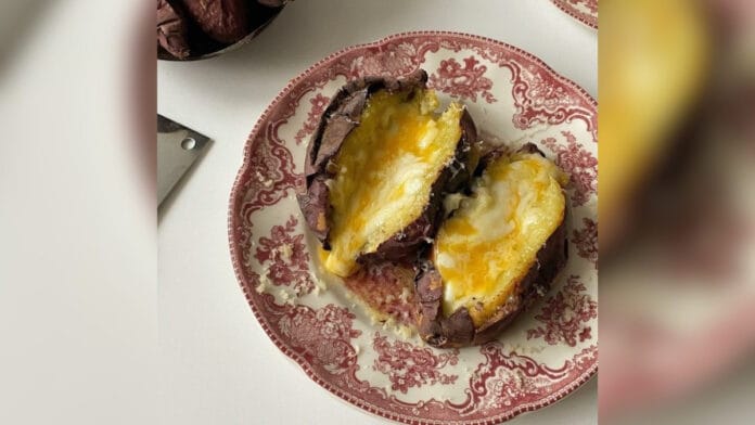 batata doce recheada de queijo