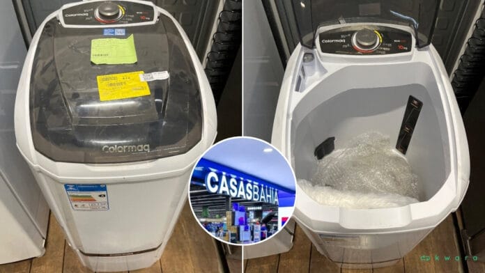 Máquina de lavar custa mais de R$ 400 no mercado tradicional (Foto: Reprodução)