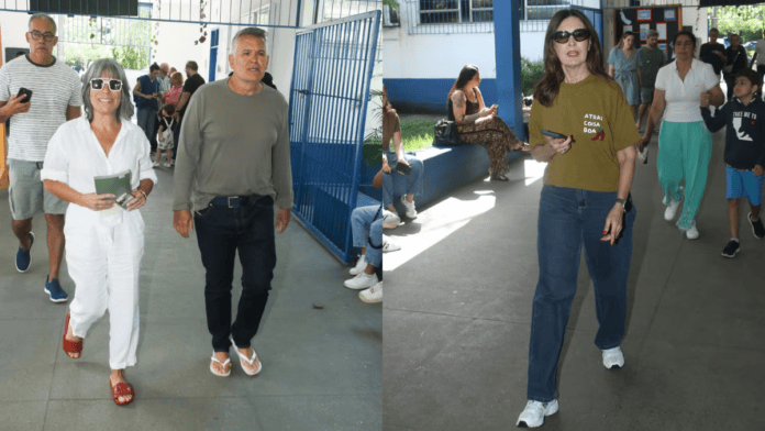 Glória Pires, Fátima Bernardes e outros famosos votam na manhã de domingo (4) das Eleições 2026