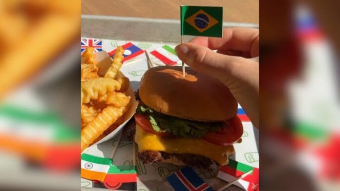 hamburguer com bandeira do Brasil