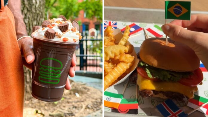 milkshake e hamburguer