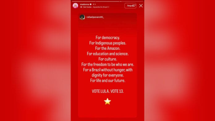 madonna apoia lula