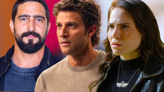 Heitor (Renato Góes), Pedro (Chay Suede) e Adriana (Leticia Colin) em cena de Quem Ama Cuida, novela das nove da TV Globo