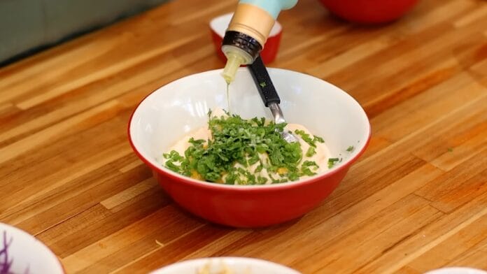 misturando os ingredientes