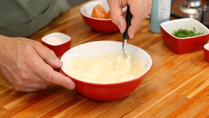 misturando os ingredientes