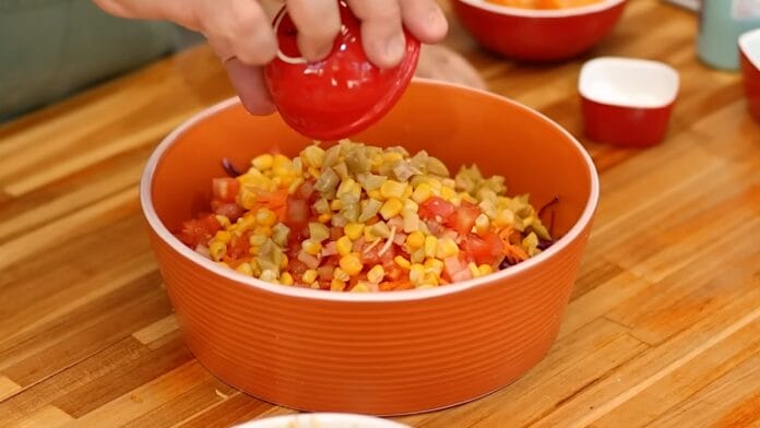 misturando os ingredientes