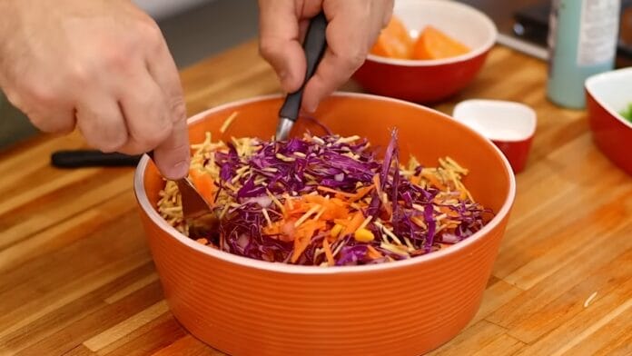 misturando os ingredientes